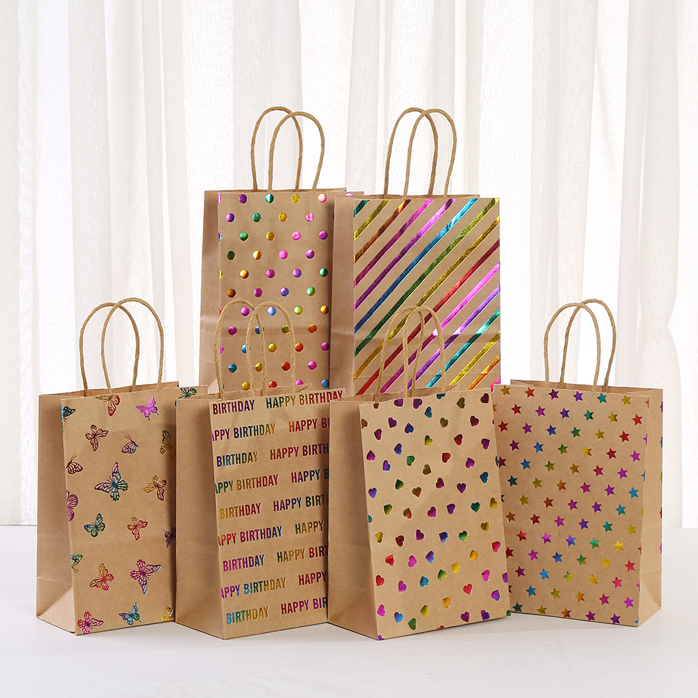 Baby Clothing Event - 30pcs Stripe Kraft Paper Gift Bag