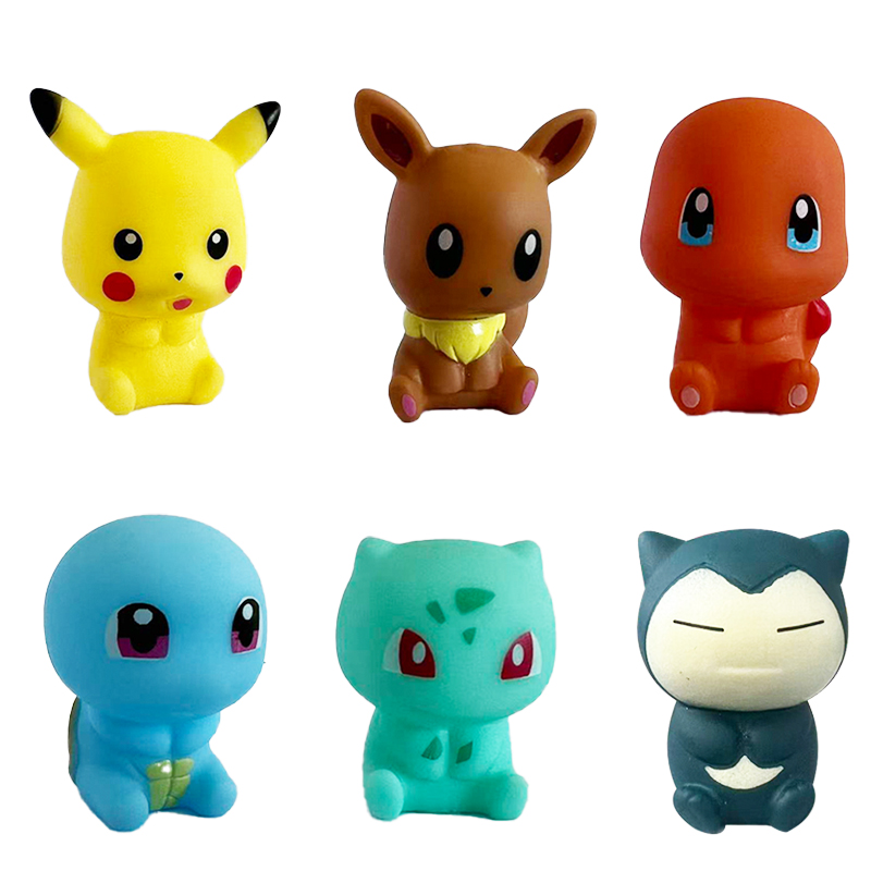 Newborn Gift Set - 6Pcs Pokemon Bath Toys Pikachu Bulbasaur