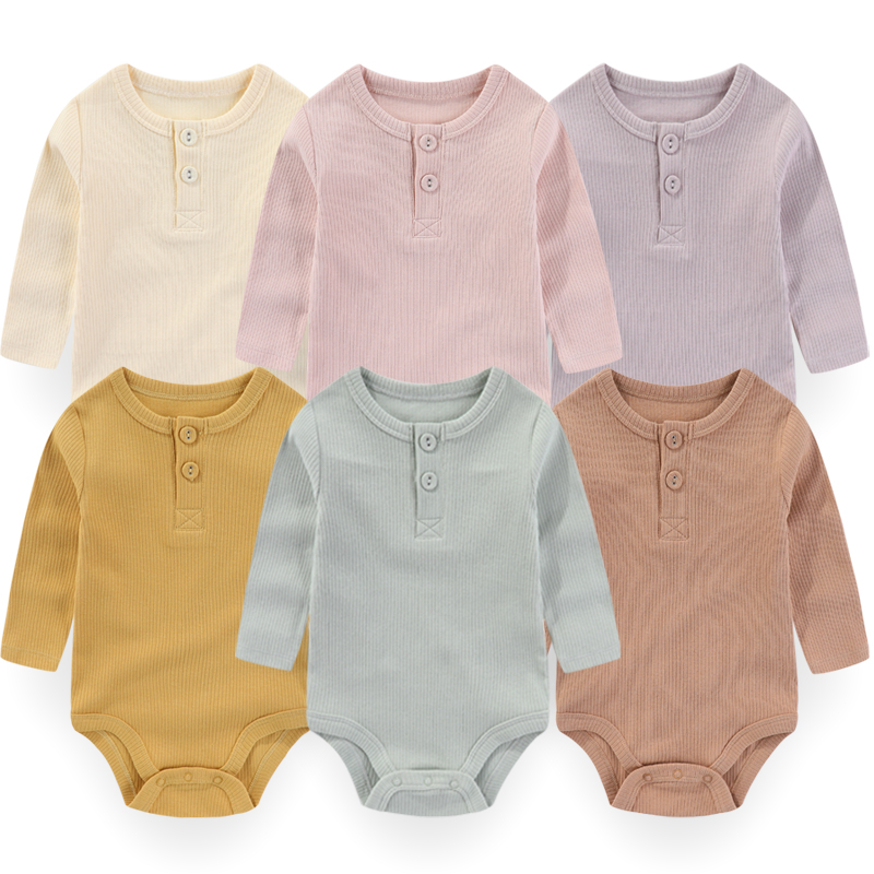 Baby Clothing Bundles - 1-Piece Solid Color Unisex Baby Bodysuit