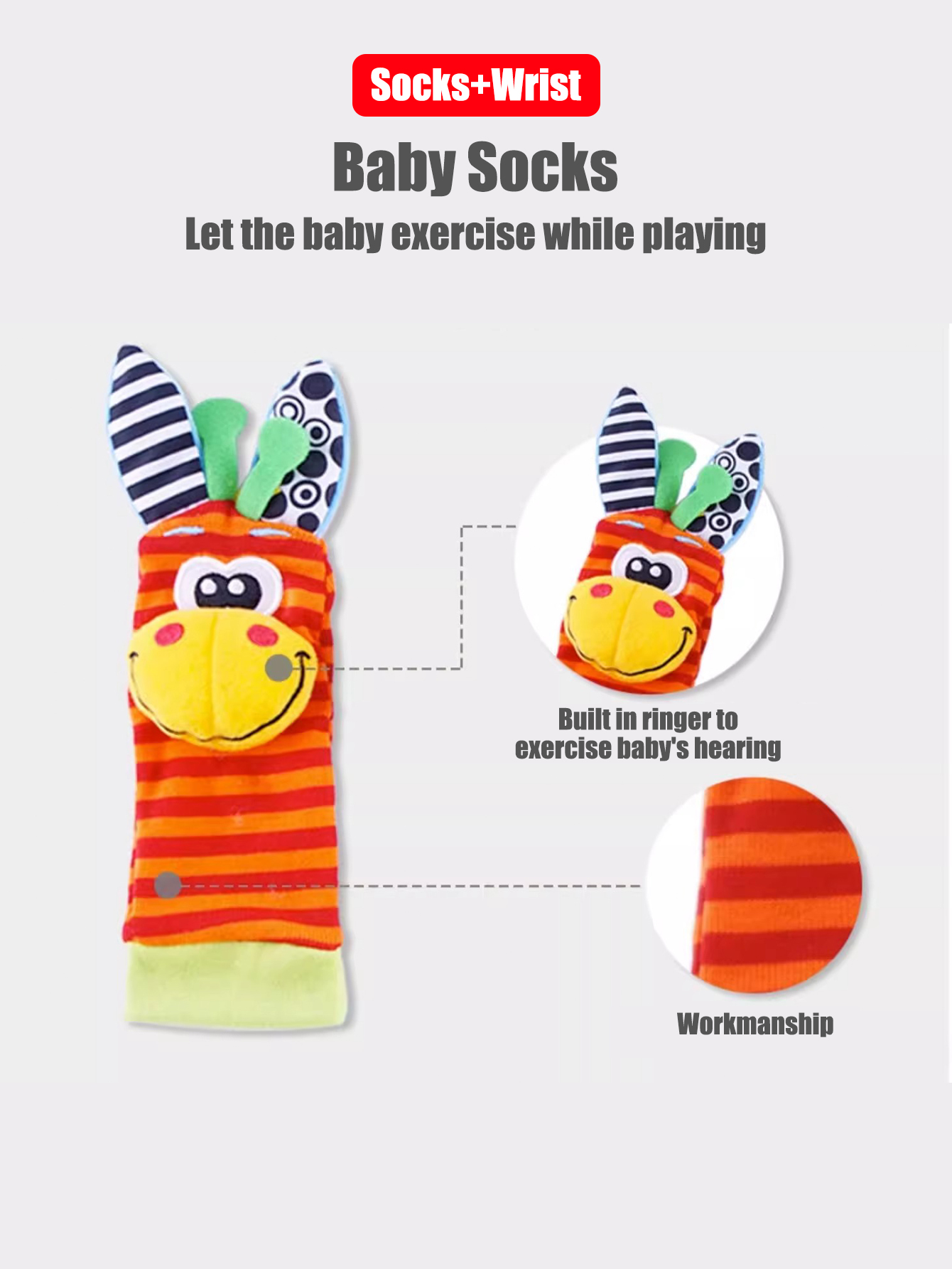 4pcs/Set Baby Infant Wrist Rat - Newborn Gift Set 评论和价格