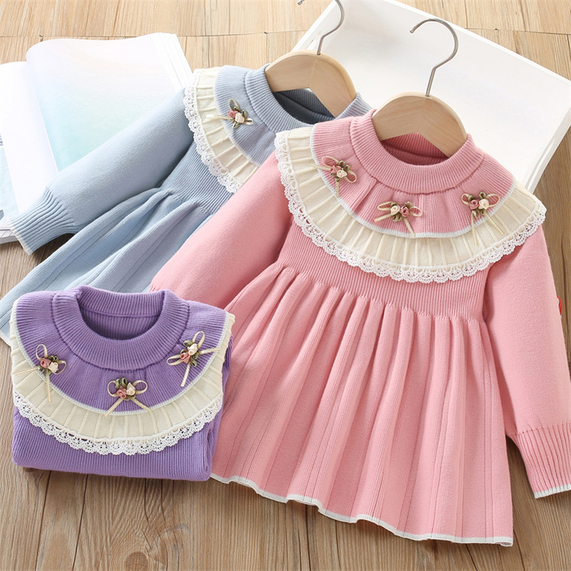 Baby Girls' Knitted Dress Chil - Baby Clothing Jumpers 评论和价格