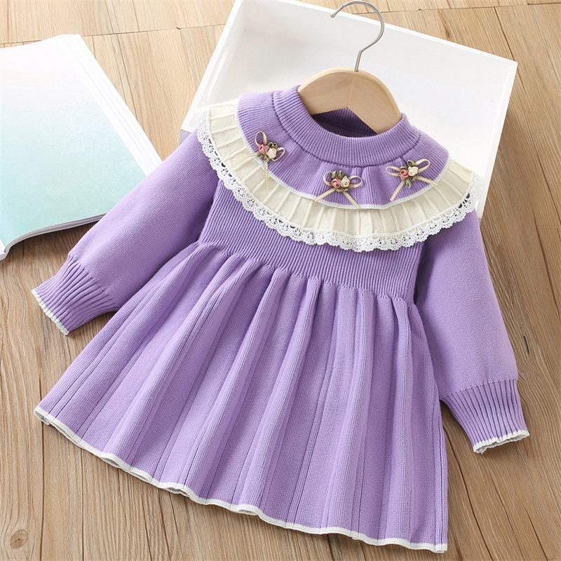 Baby Girls' Knitted Dress Chil - Baby Clothing Jumpers 评论和价格