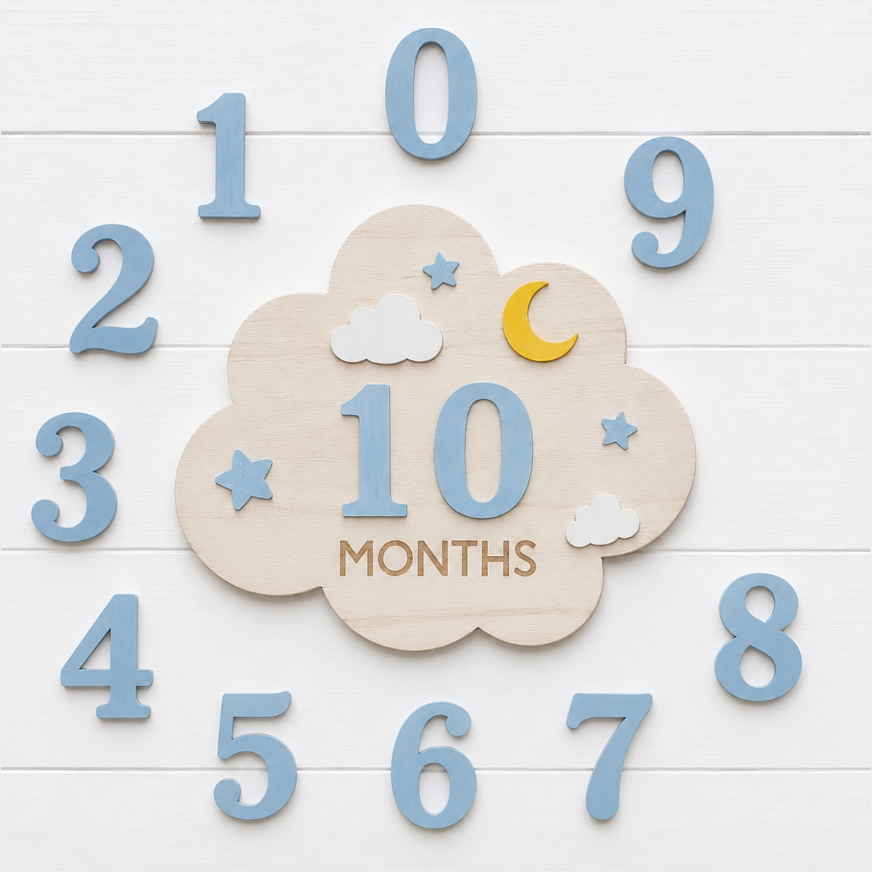 1‑Set Wooden Baby Monthly Mile - Newborn Gift Set 评论和价格