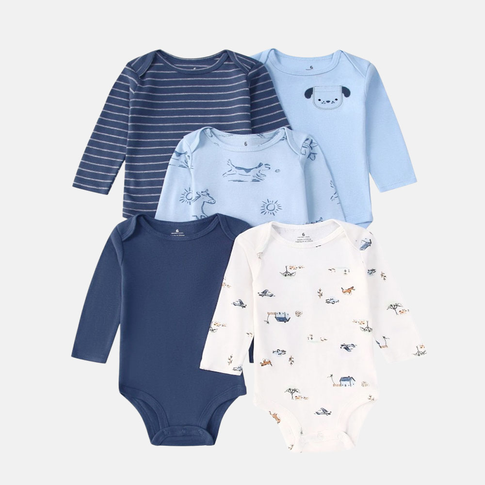 5 PCS Baby Boys Girls Bodysuit - Baby Clothing Outlet 评论和价格