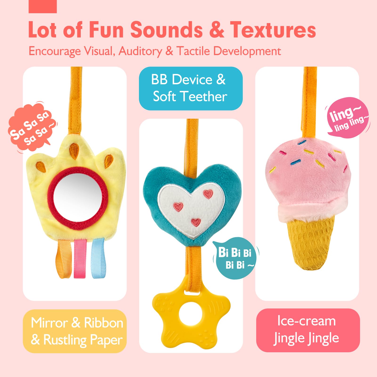Car Seat Toys for Babies Rattl - Newborn Gift Set 评论和价格