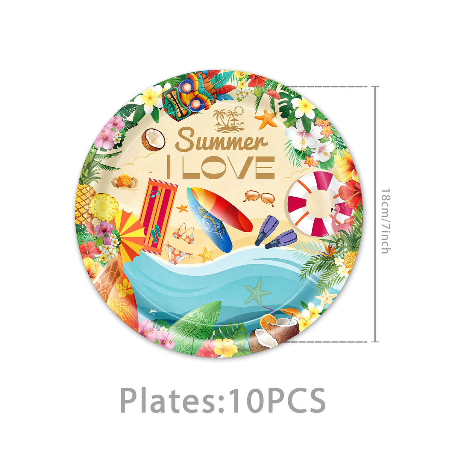 Hawaiian Party Decor Tableware - Baby Clothing Event 评论和价格